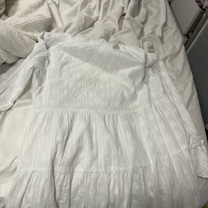 White ruffle dress long sleeve